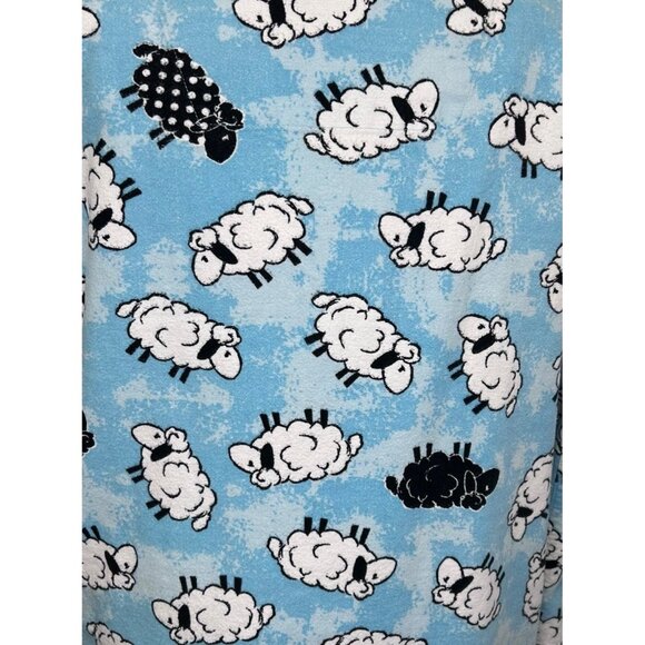 PJ Studio Women’s XL Cotton Flannel Blue Sheep Print Pajama Set - Picture 5 of 10